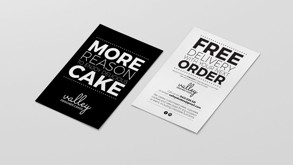 Valley-Designer-Cakes-A6-promotional-cards-graphic-design-ideapro